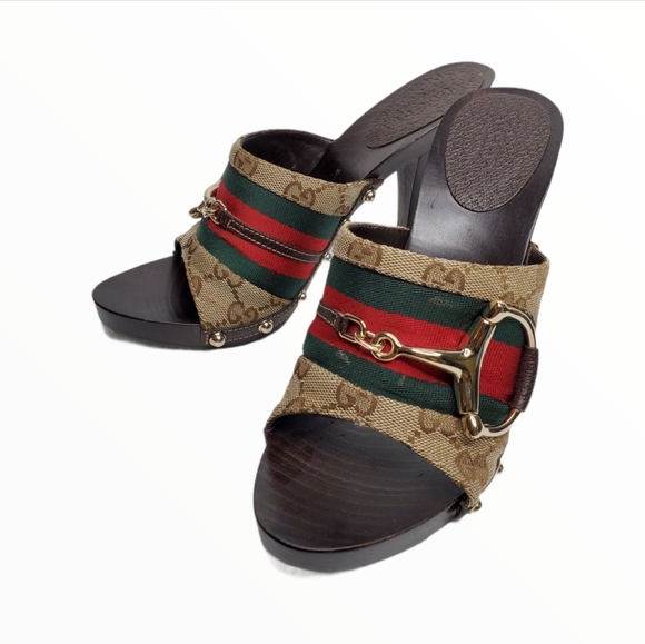 GUCCI HORSEBIT MULES CANVAS - Picture 3 of 16